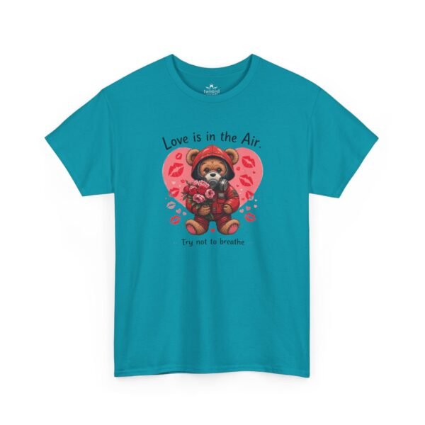 Love Is in the Air Teddy Bear T‑Shirt — 'Try Not to Breathe' Cute Valentine Tee