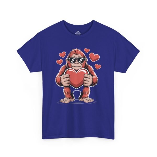 Bigfoot Holding Heart Tee - Cute Valentine Graphic T-Shirt