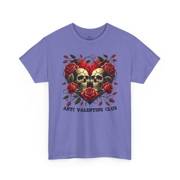 Anti Valentine Club T‑Shirt – Skull Heart with Roses