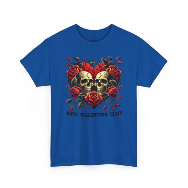 Anti Valentine Club T‑Shirt – Skull Heart with Roses