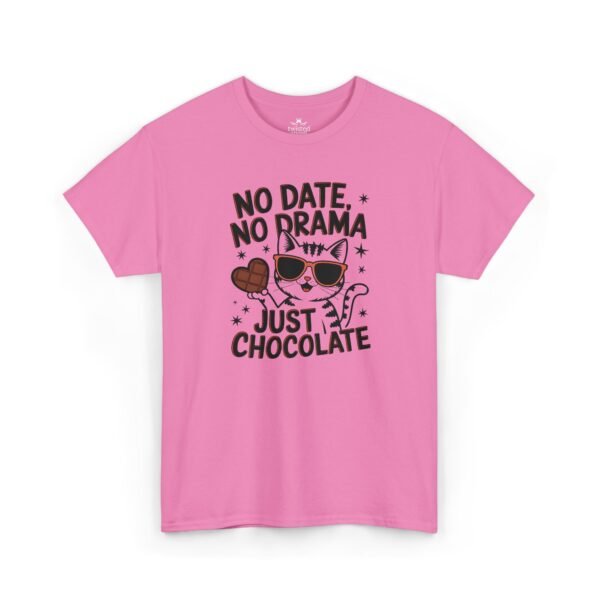 "No Date, No Drama, Just Chocolate" Cute Cat Valentine Tee