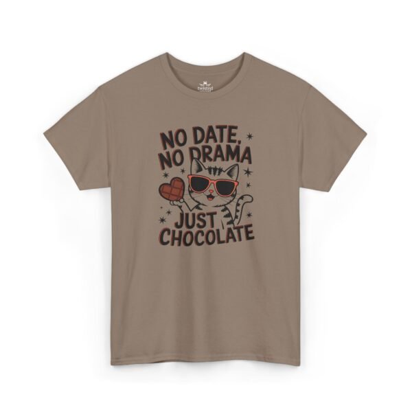 "No Date, No Drama, Just Chocolate" Cute Cat Valentine Tee