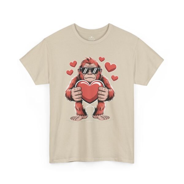 Bigfoot Holding Heart Tee - Cute Valentine Graphic T-Shirt
