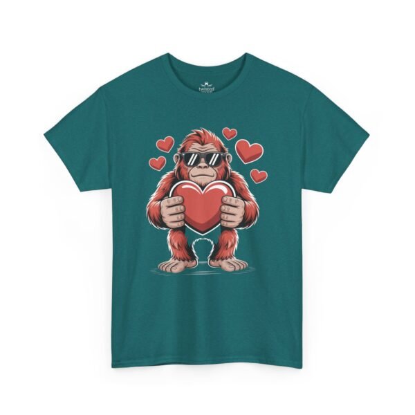 Bigfoot Holding Heart Tee - Cute Valentine Graphic T-Shirt