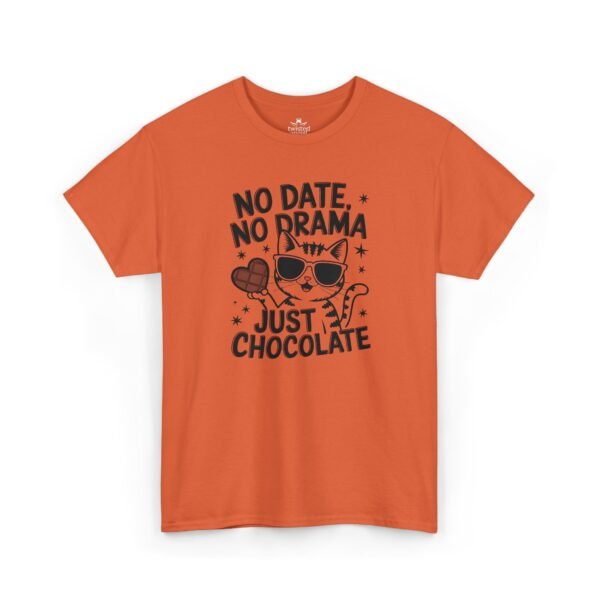 "No Date, No Drama, Just Chocolate" Cute Cat Valentine Tee