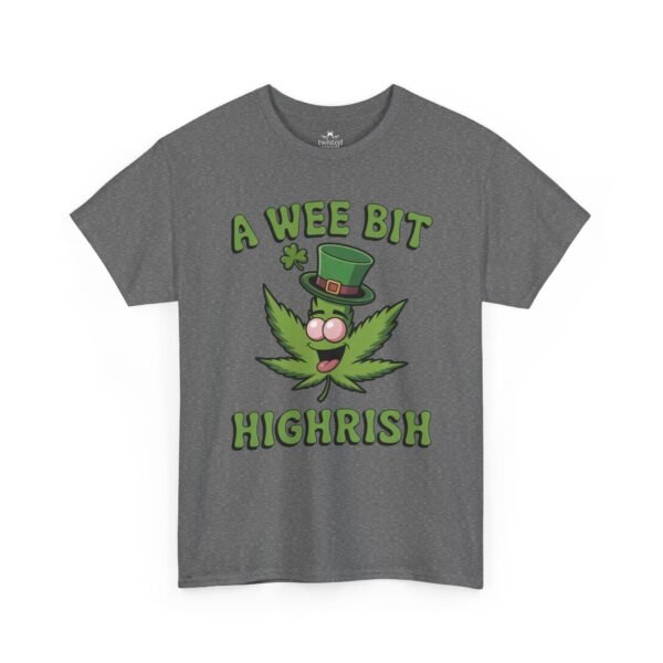 St. Patrick's Day Highrish Tee — "A Wee Bit Highrish" Cannabis Shamrock T-Shirt