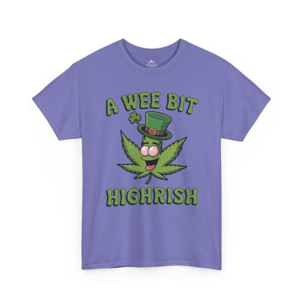 St. Patrick's Day Highrish Tee — "A Wee Bit Highrish" Cannabis Shamrock T-Shirt