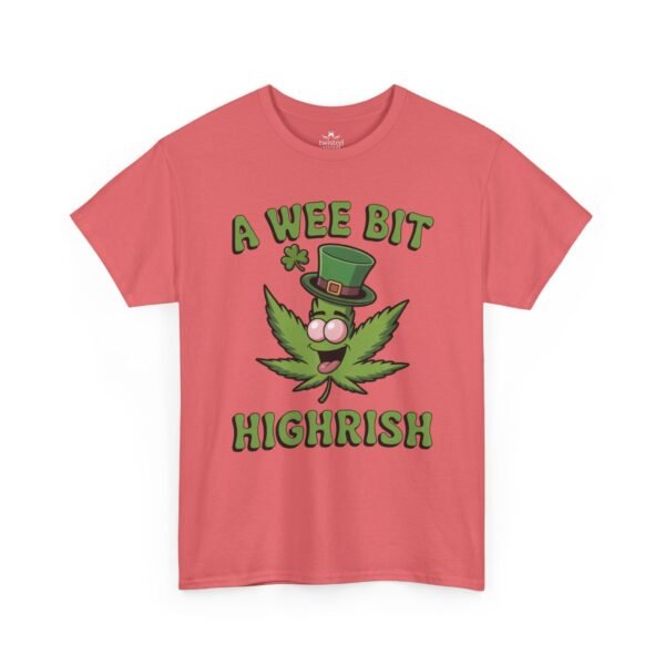 St. Patrick's Day Highrish Tee — "A Wee Bit Highrish" Cannabis Shamrock T-Shirt