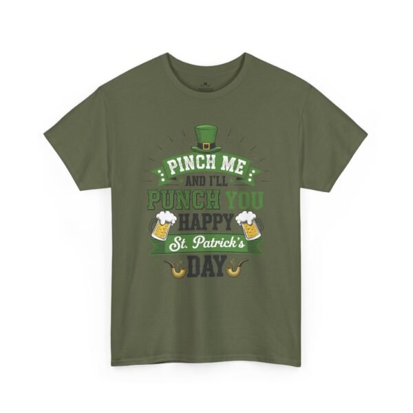 St. Patrick's Day Tee - "Pinch Me and I'll Punch You Happy" Funny Irish Drinking Shirt