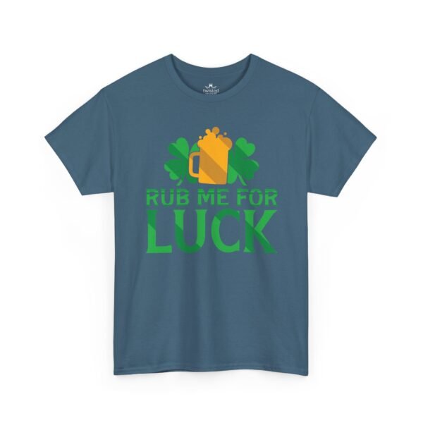 Rub Me For Luck T-Shirt — Funny St. Patrick’s Day Shamrock & Pot of Gold Tee