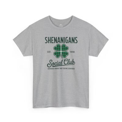 4444026263648624579_2048.jpeg Shenanigans Social Club T‑Shirt — Plaid Shamrock St. Patrick’s Day Tee