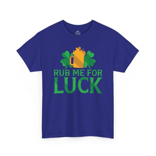 Rub Me For Luck T-Shirt — Funny St. Patrick’s Day Shamrock & Pot of Gold Tee