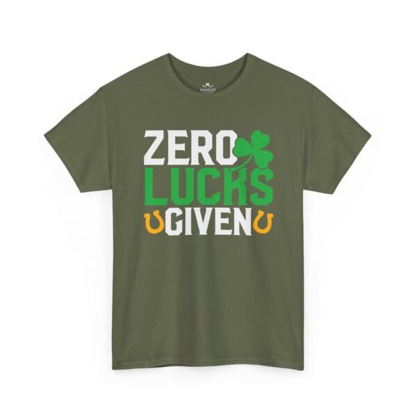 Zero Lucks Given T-Shirt — Funny St. Patrick’s Day Shamrock Tee