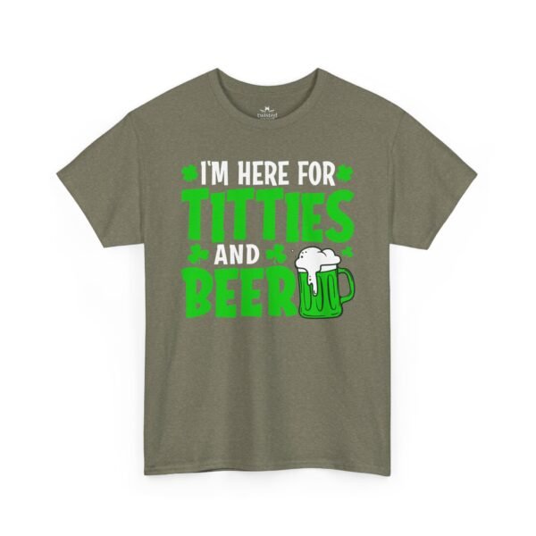 I'm Here For Titties and Beer T‑Shirt – Funny St. Patrick's Day Party Tee