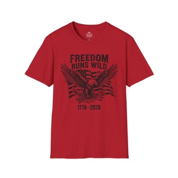 Freedom Runs Wild Eagle T-Shirt — 1776–2026 Patriotic Vintage Tee