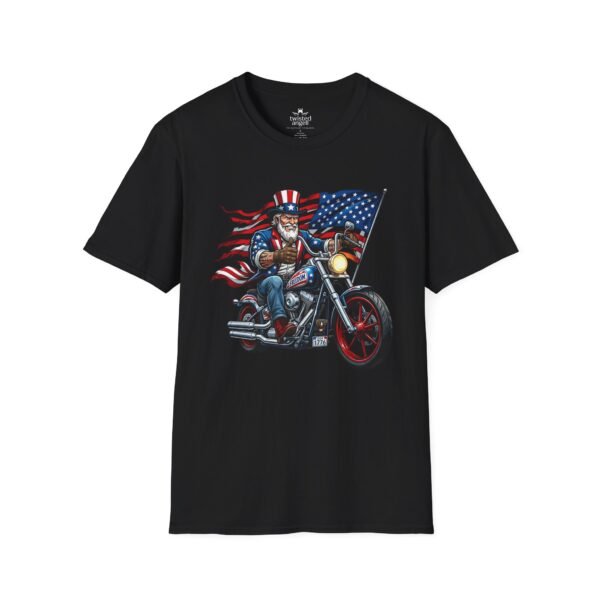 1021553030782207766_2048.jpeg Uncle Sam Riding Motorcycle - Patriotic Flag T-shirt
