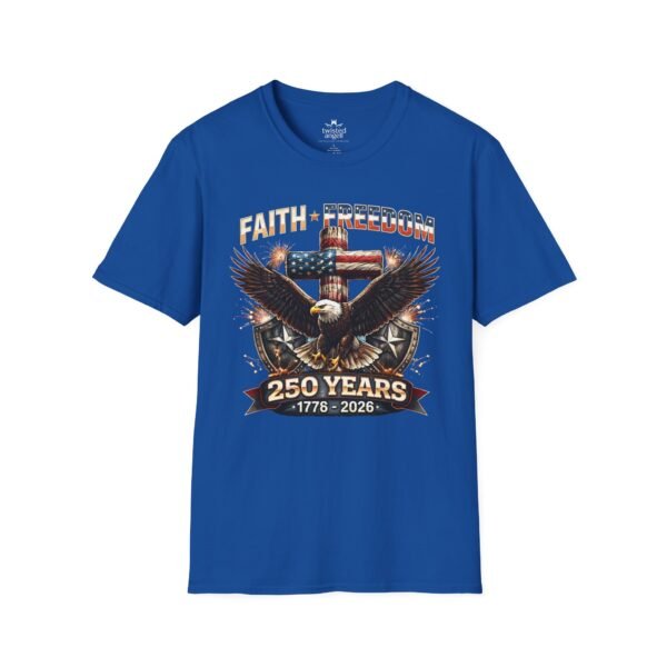 250 Years Faith & Freedom Eagle T-Shirt — 1776–2026 Patriotic American Anniversary Tee