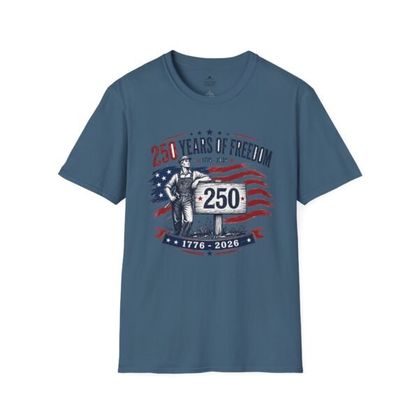 250 Years of Farmer Freedom T-Shirt — 1776–2026 Patriotic American Flag Tee