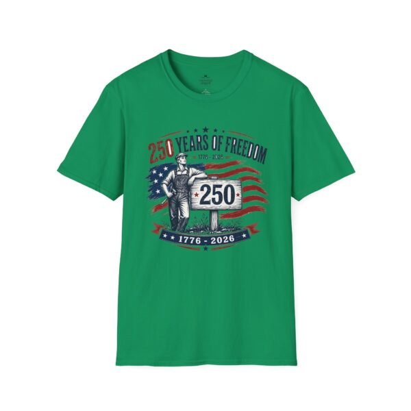 250 Years of Farmer Freedom T-Shirt — 1776–2026 Patriotic American Flag Tee