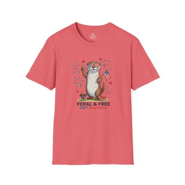 Patriotic Otter T-Shirt — "Feral & Free" Cute 4th of July Graphic Tee