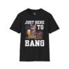 1078105397361338046_2048.jpeg Just Here to Bang T-Shirt — Funny Patriotic Cat Beer 4th of July Tee