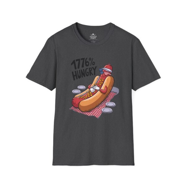 10820283851699569770_2048.jpeg 1776% Hungry Hot Dog T-Shirt — Funny Patriotic BBQ Grill Tee