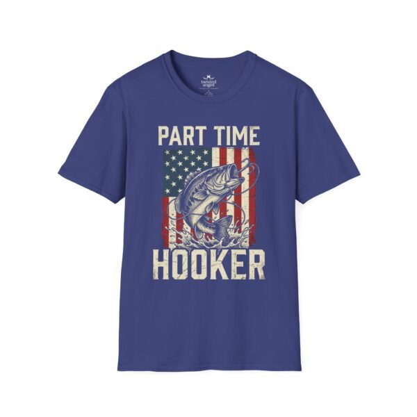 10936504157649935266_2048.jpeg Part Time Hooker Fishing T-Shirt — Patriotic Bass Angler Tee