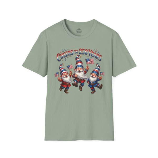 11061613747724041181_2048.jpeg Patriotic Gnomes T-Shirt — "Cheers to 250 Years" Vintage 4th of July Graphic Tee