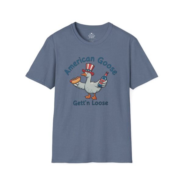11166154836560132415_2048.jpeg Patriotic American Goose 'Gett'n Loose' T-Shirt