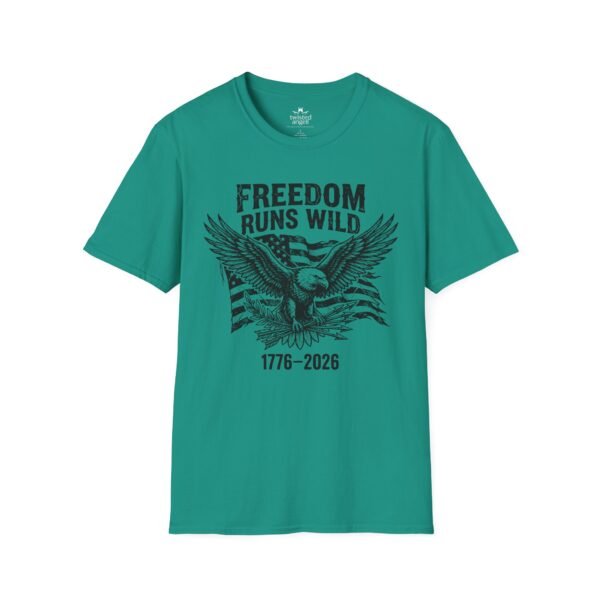 Freedom Runs Wild Eagle T-Shirt — 1776–2026 Patriotic Vintage Tee