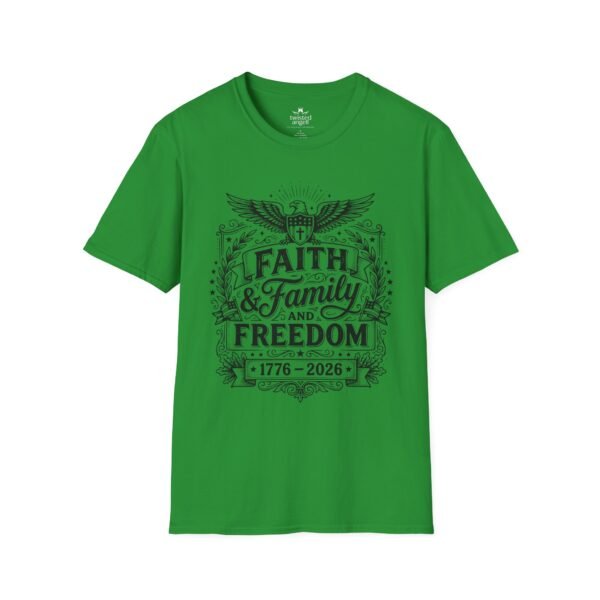 Faith, Family & Freedom 1776-2026 T-Shirt — Patriotic Vintage Eagle Tee