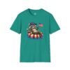 Patriotic Raccoon Pool Float T-Shirt — Cute 4th of July American Flag Tee