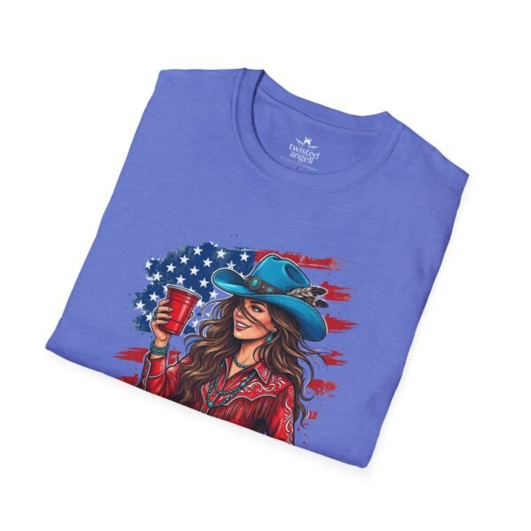 11313177138709430885_2048.jpeg Cowgirl Flag T-Shirt — "This One's For Toby" Patriotic Rodeo Tee