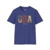 11502772080525485143_2048.jpeg USA Patriotic T-Shirt — Vintage Flag "EST. 1776" Graphic