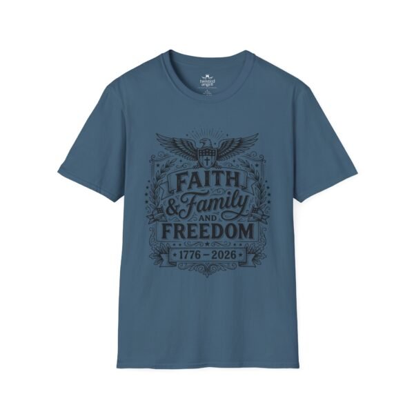 Faith, Family & Freedom 1776-2026 T-Shirt — Patriotic Vintage Eagle Tee