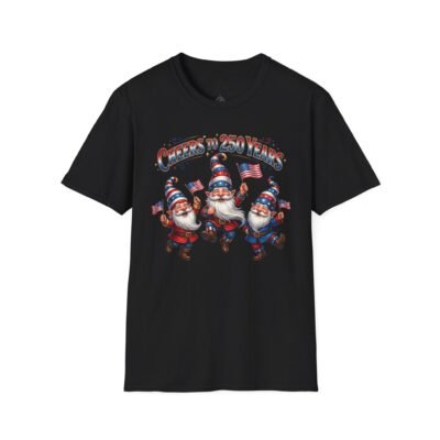 Patriotic Gnomes T-Shirt — "Cheers to 250 Years" Vintage 4th of July Graphic Tee