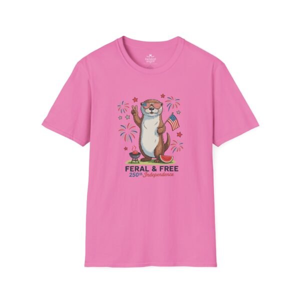 Patriotic Otter T-Shirt — "Feral & Free" Cute 4th of July Graphic Tee