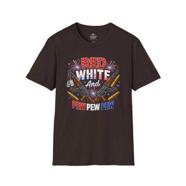 1171823122812838508_2048.jpeg Red White And Pew Pew Pew T-Shirt – Patriotic Firearm 4th of July Tee
