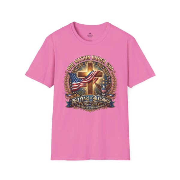11963142613085986718_2048.jpeg Patriotic Cross T-Shirt – "One Nation Under God" 250 Years Blessings USA Flag Design