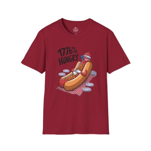 11993878402908019389_2048.jpeg 1776% Hungry Hot Dog T-Shirt — Funny Patriotic BBQ Grill Tee