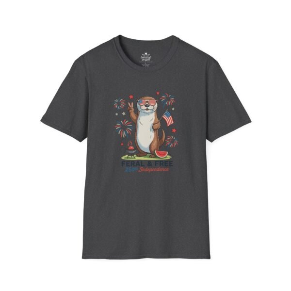 Patriotic Otter T-Shirt — "Feral & Free" Cute 4th of July Graphic Tee