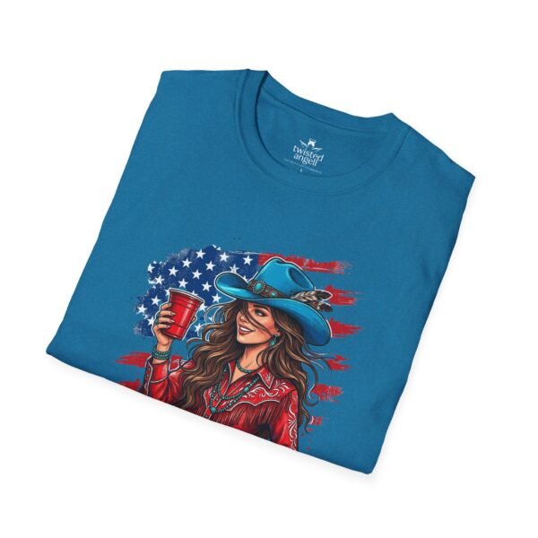 12296344080785514317_2048.jpeg Cowgirl Flag T-Shirt — "This One's For Toby" Patriotic Rodeo Tee