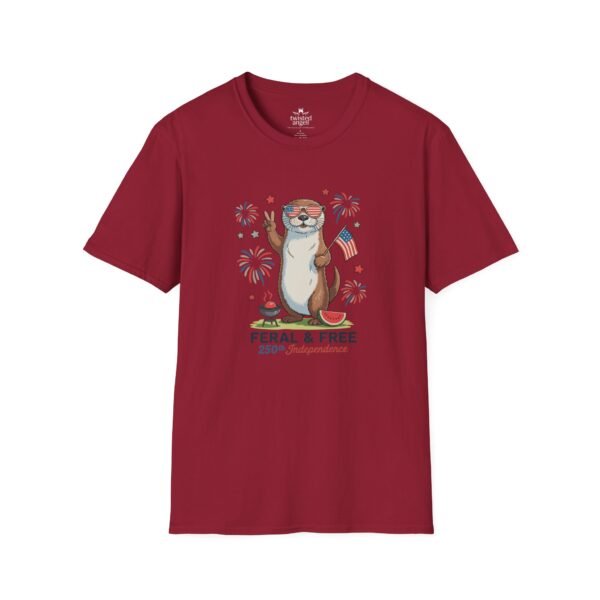 Patriotic Otter T-Shirt — "Feral & Free" Cute 4th of July Graphic Tee