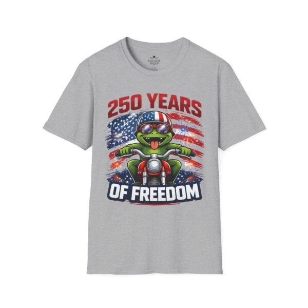 12463855031617683390_2048.jpeg 250 Years of Freedom Motorcycle Frog T-Shirt — Patriotic 4th of July Tee