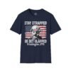 12563181361174870230_2048.jpeg Stay Strapped or Get Clapped T-Shirt — Patriotic George Washington 1776 Flag Tee