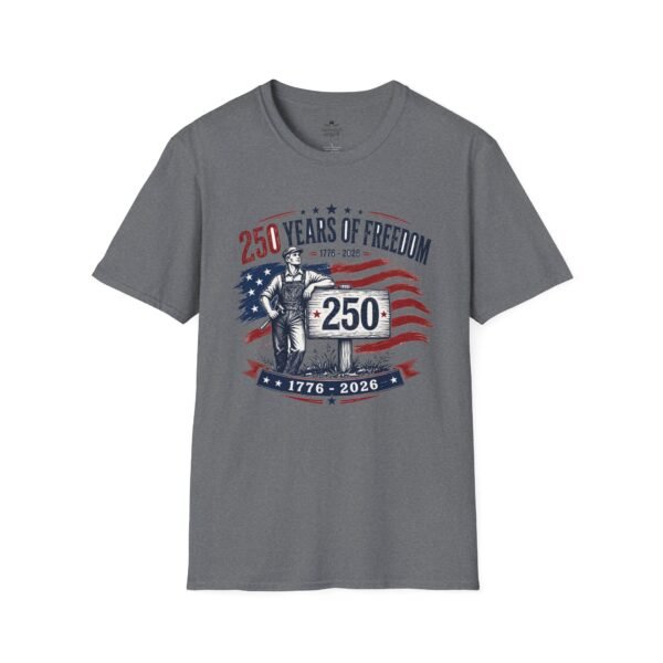 250 Years of Farmer Freedom T-Shirt — 1776–2026 Patriotic American Flag Tee