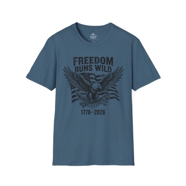 Freedom Runs Wild Eagle T-Shirt — 1776–2026 Patriotic Vintage Tee