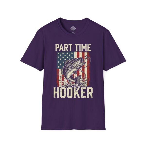 12779074995113957610_2048.jpeg Part Time Hooker Fishing T-Shirt — Patriotic Bass Angler Tee