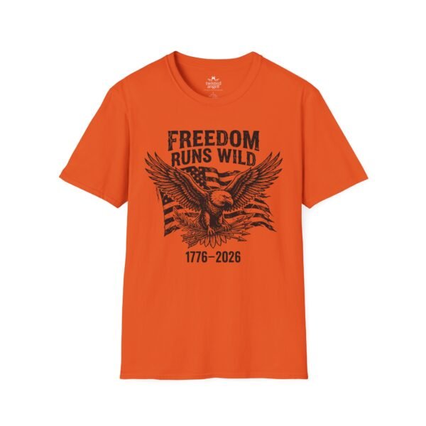 Freedom Runs Wild Eagle T-Shirt — 1776–2026 Patriotic Vintage Tee
