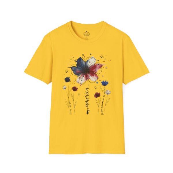 12933835710683970797_2048.jpeg Patriotic Boho Watercolor Flower T‑Shirt — America Floral Graphic Tee